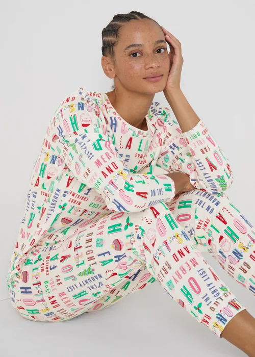 Cream Family Christmas Pyjama Set - Extra small Image 1