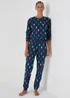 Navy Unisex Christmas Tree Pyjamas - Extra small Image 1