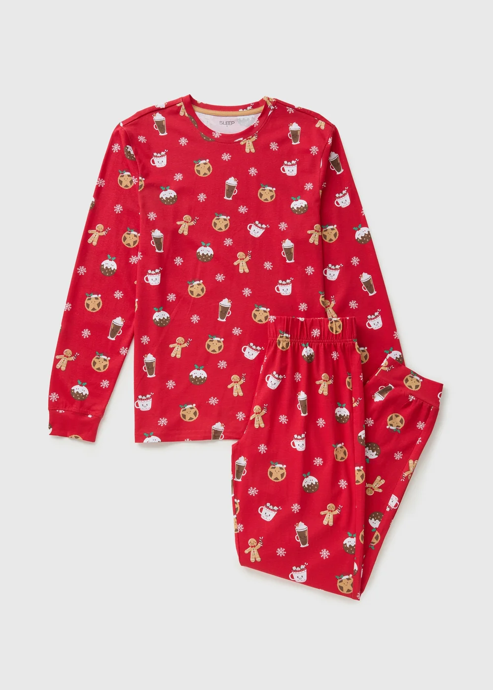 Red Christmas Gingerbread Pyjama Set - Extra small Image 3