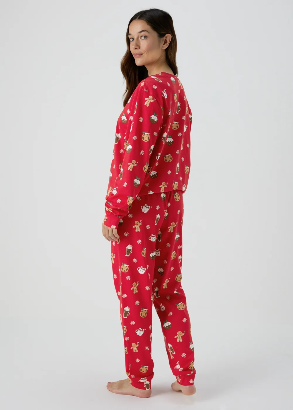 Red Christmas Gingerbread Pyjama Set - Extra small Image 2