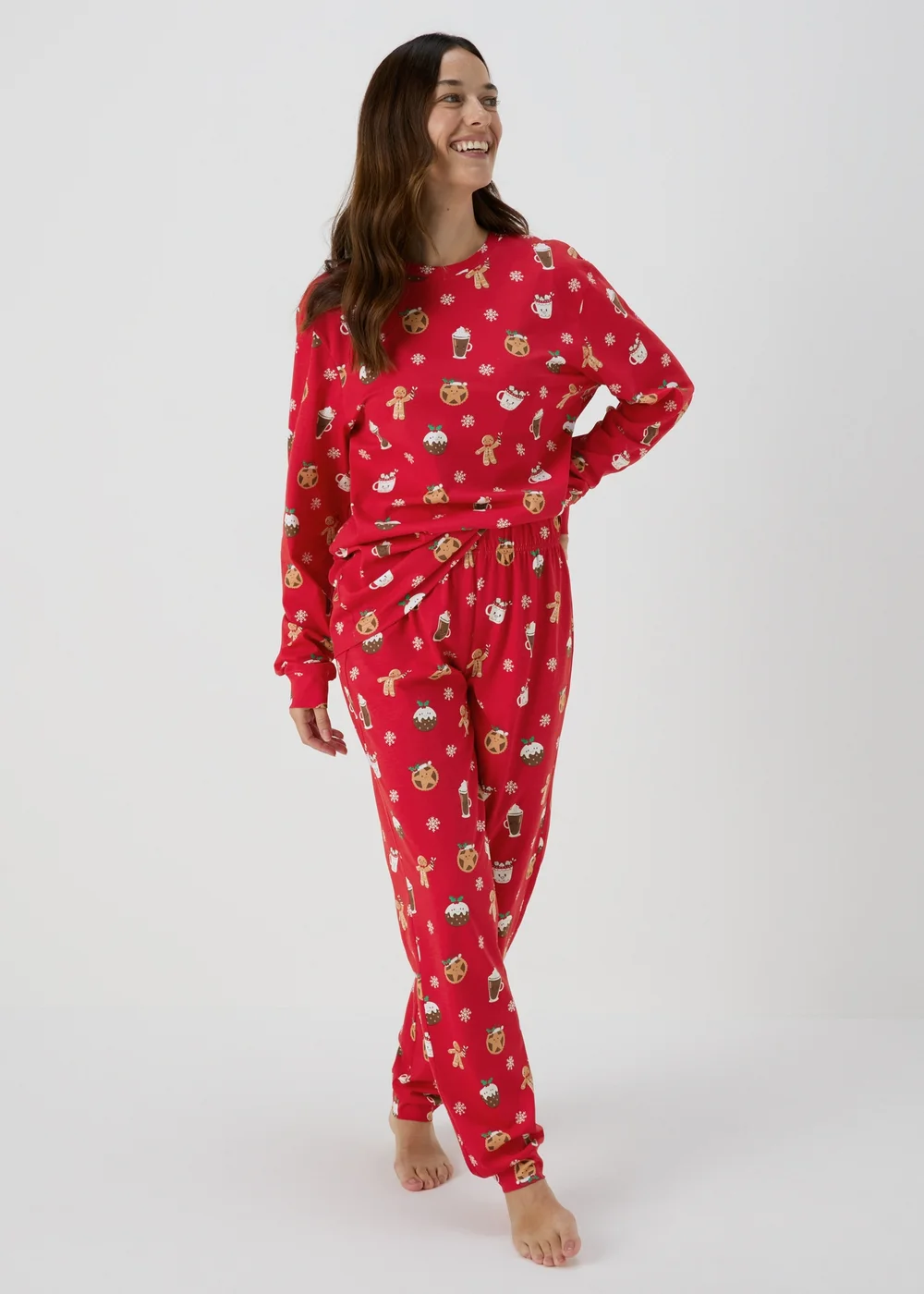 Red Christmas Gingerbread Pyjama Set - Extra small Image 1