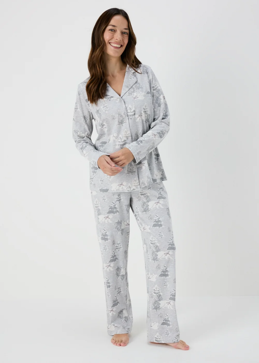 Wondrous Grey Bear Button Up Pyjama Set - Extra small Image 1