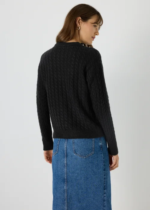 Black Embellished Knitted Jumper - XS Image 2
