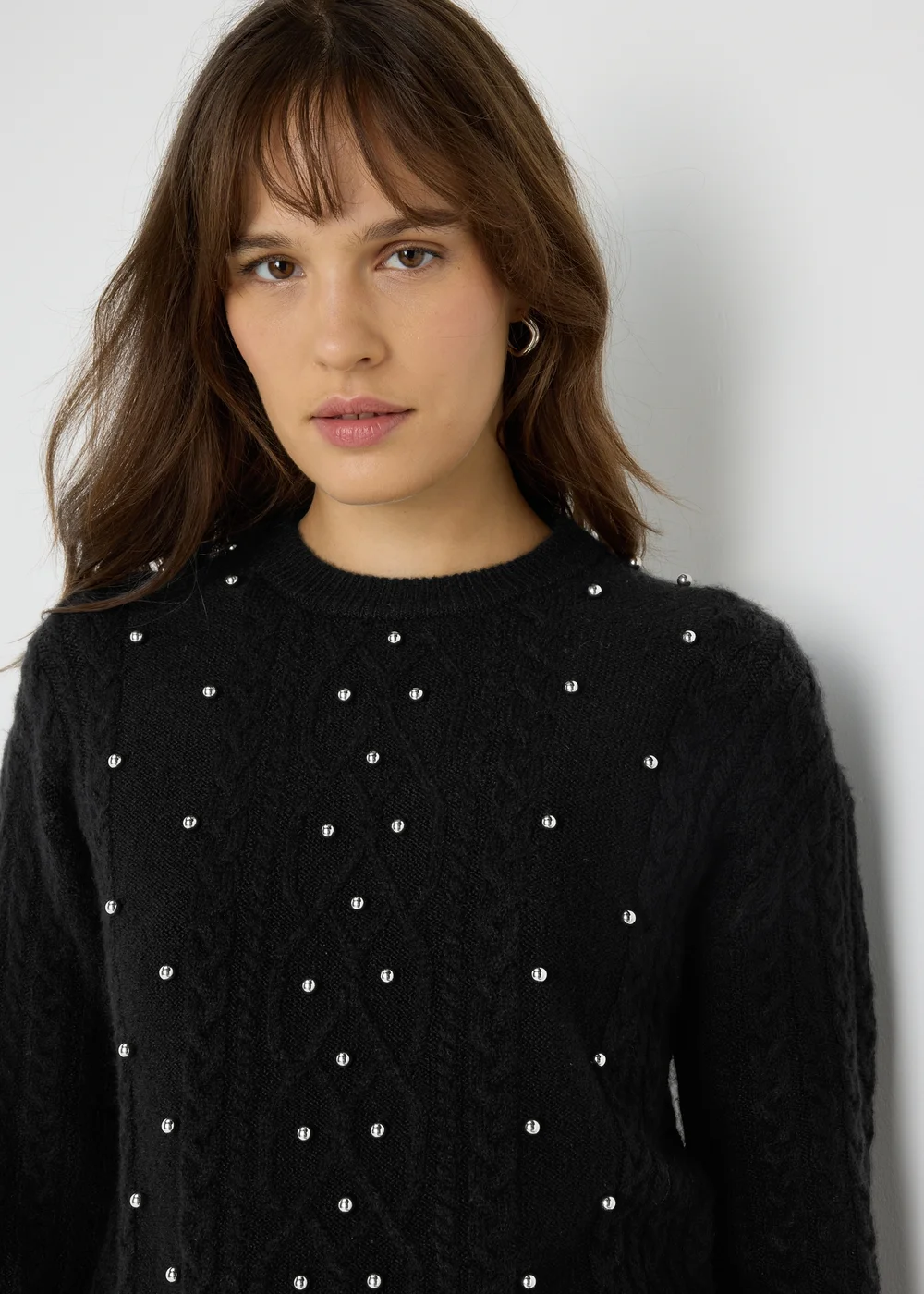 Black Embellished Knitted Jumper - XS Image 3