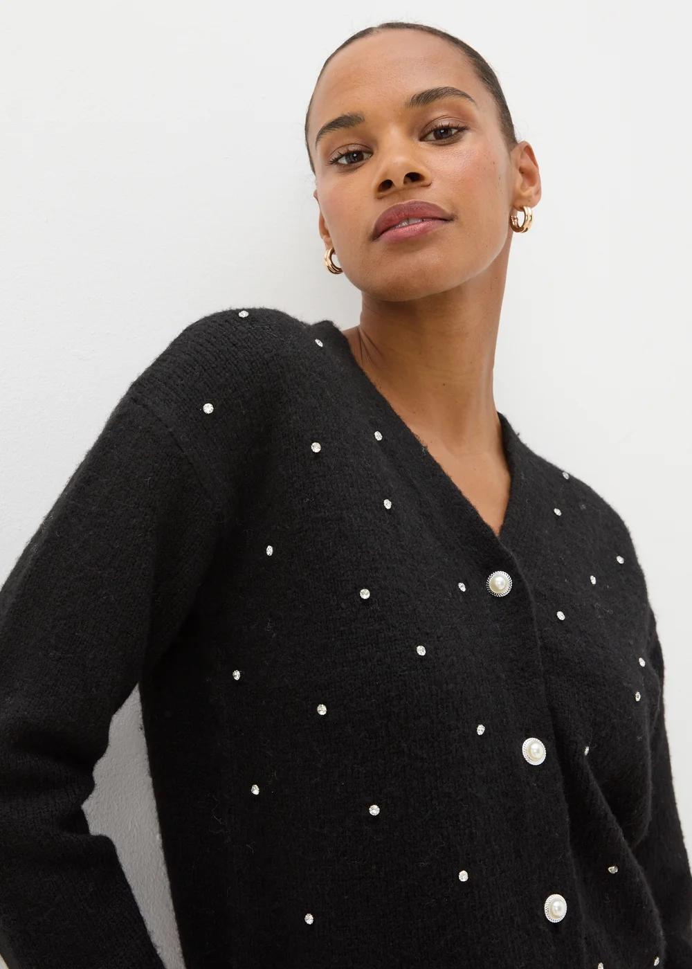 Black Embellished Cardigan - XS Image 3