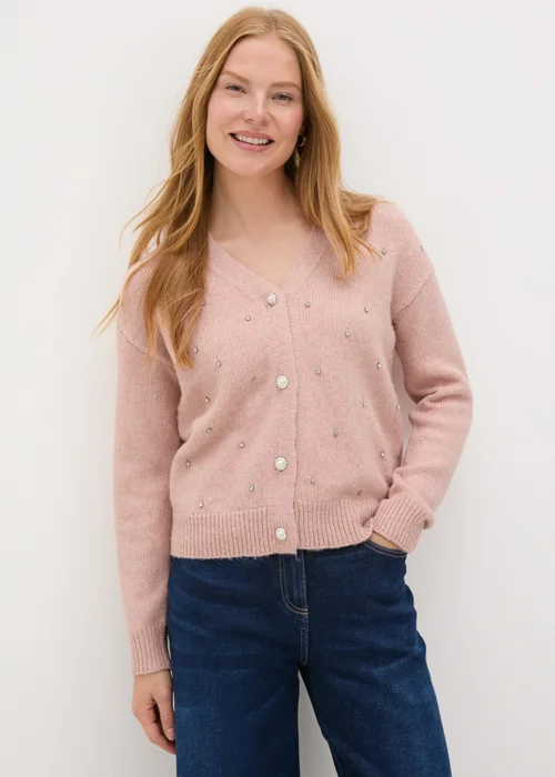 Pink Embellished Cardigan - XS Image 1
