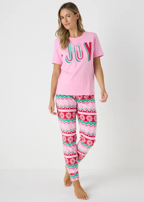 Pink Fairisle Pyjama Set - Extra small Image 1