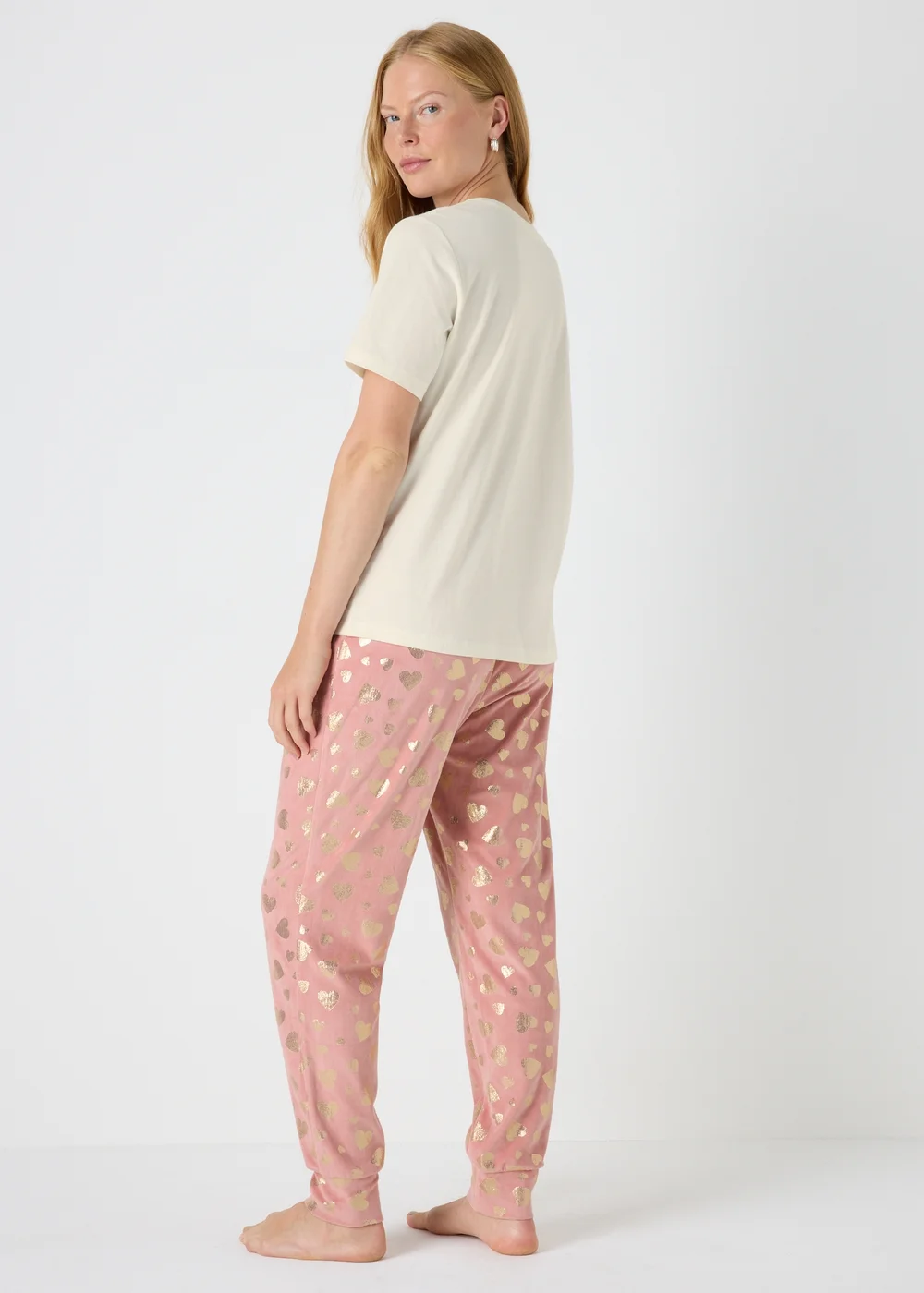 Cream Foil Heart Pyjama Set - Extra small Image 2