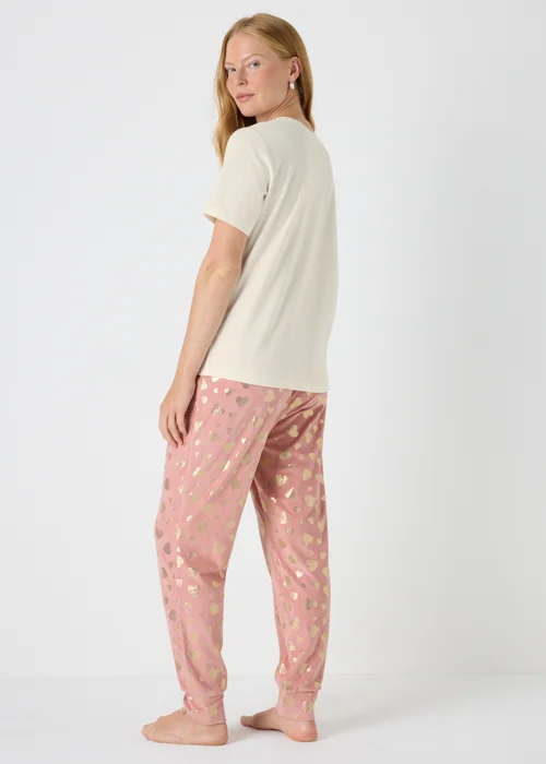 Cream Foil Heart Pyjama Set - Extra small Image 2
