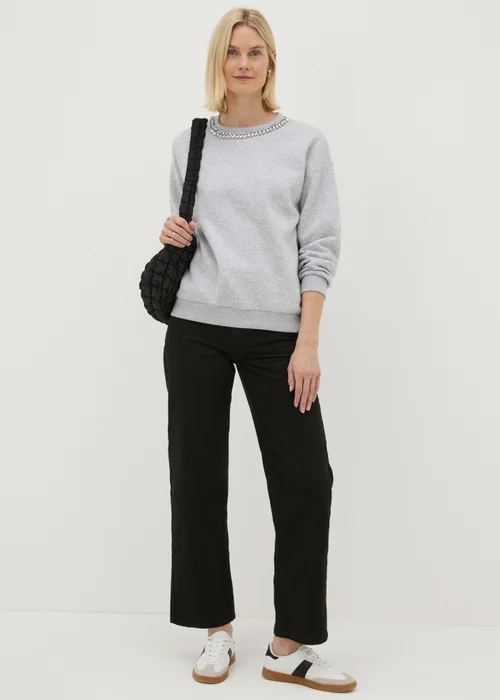 Grey Embellished Sweatshirt - S Image 3