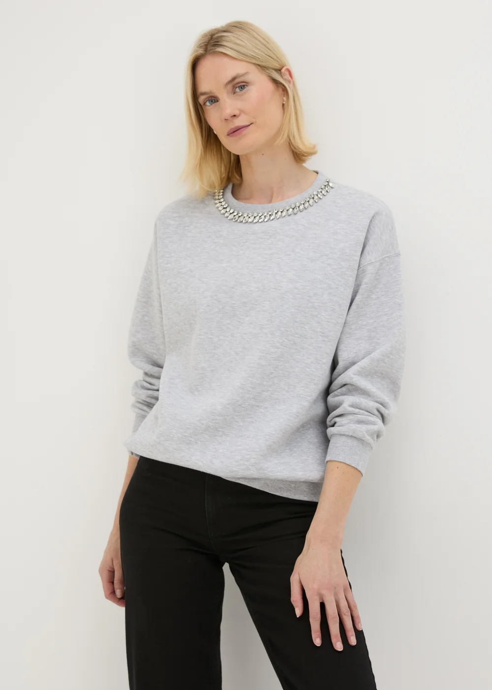 Grey Embellished Sweatshirt - S Image 1