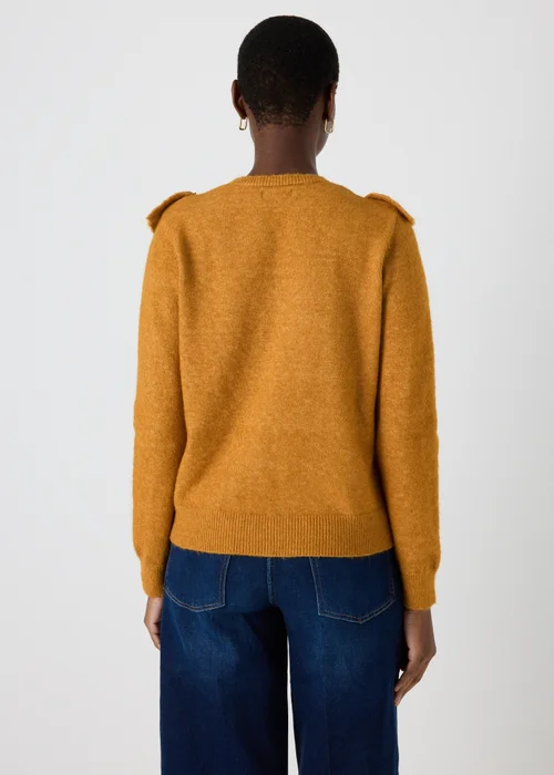 Orange Pointelle Frill Knitted Jumper - XS Image 2