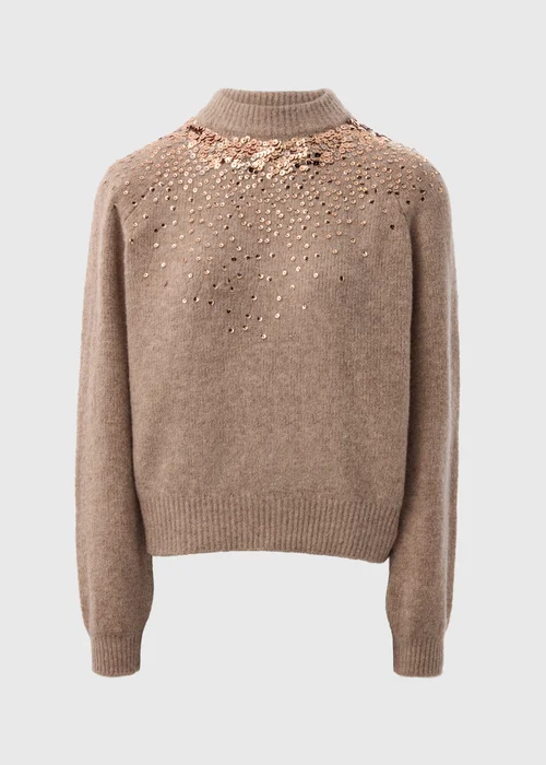 Beige Scatter Sequin Jumper - XS Image 4