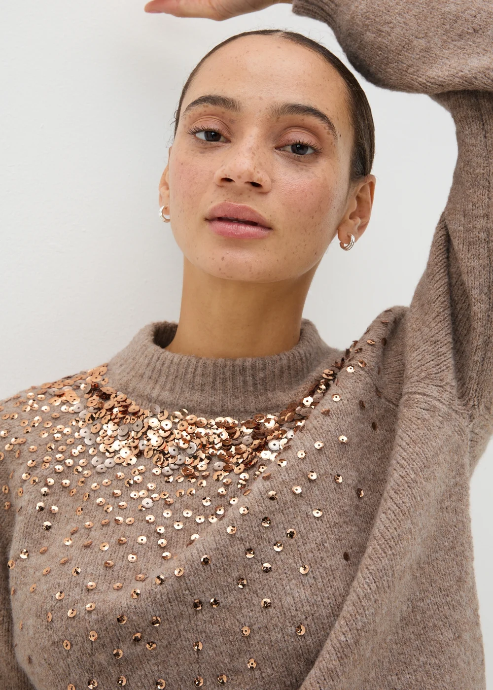 Beige Scatter Sequin Jumper - XS Image 2