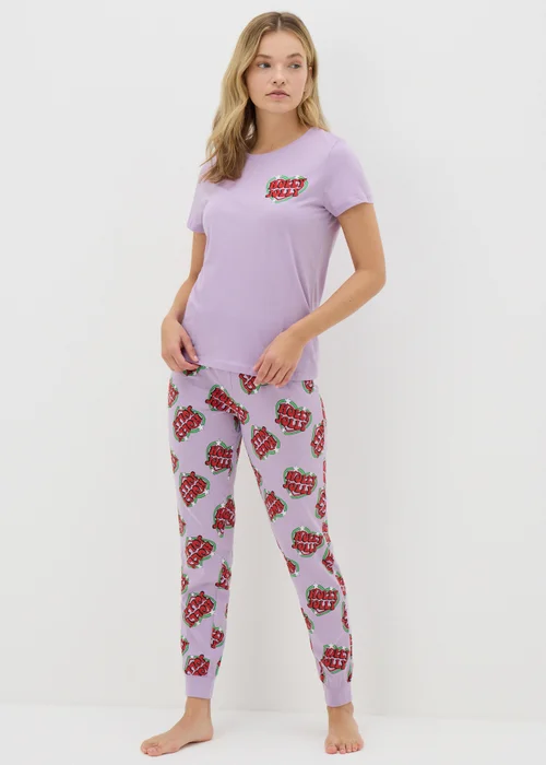 Lilac Holly Jolly Pyjama Set - Extra small Image 2