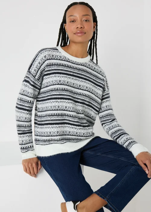 Monochrome Knitted Fairisle Jumper - XS Image 1