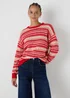 Red Knitted Fairisle Jumper - XS Image 1