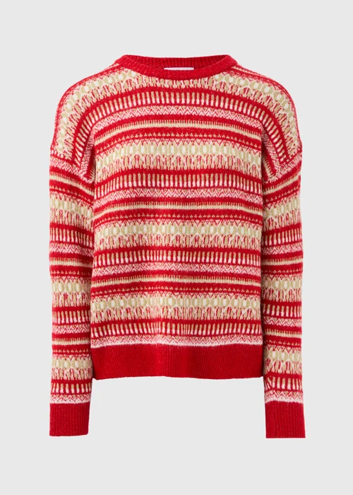 Red Knitted Fairisle Jumper - XS Image 4