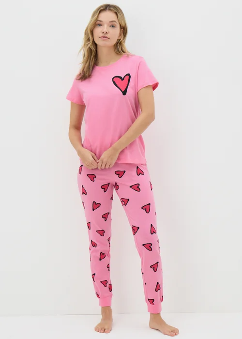 Pink Heart Pyjama Set - Extra small Image 1