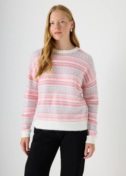 Pink Knitted Fairisle Jumper - XS Image 1