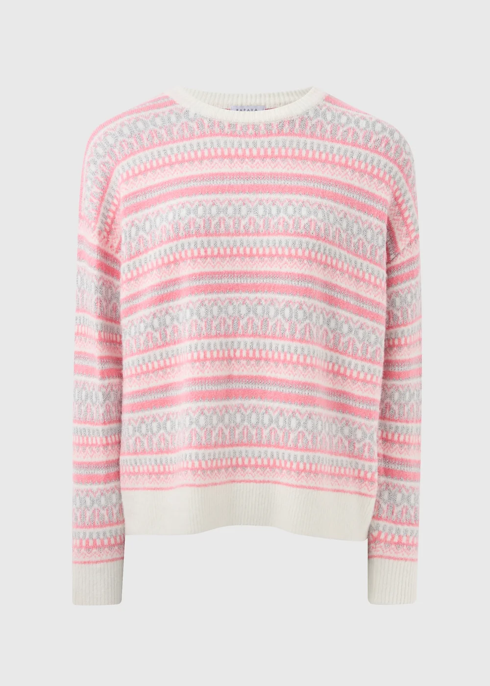Pink Knitted Fairisle Jumper - XS Image 4