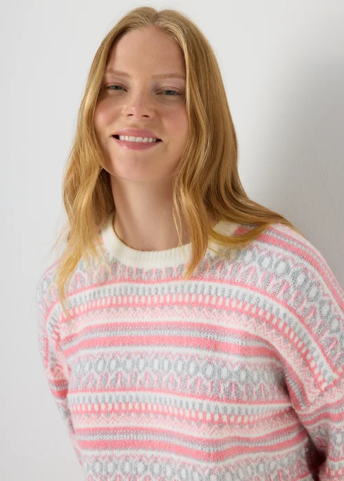Pink Knitted Fairisle Jumper - XS Image 3