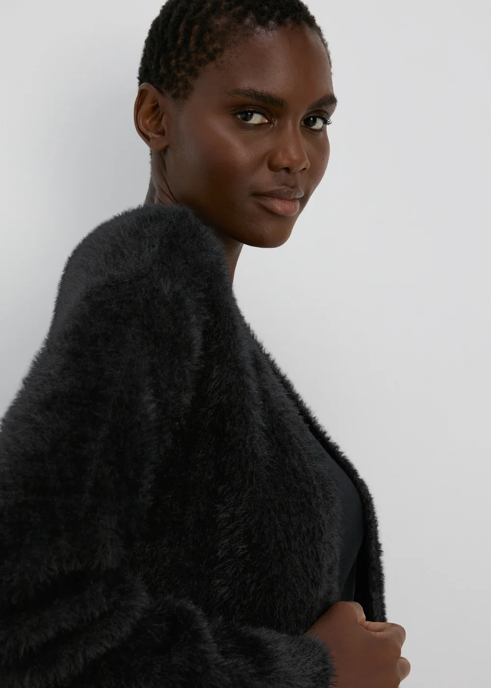 Black Fluffy Cardigan - XS Image 3