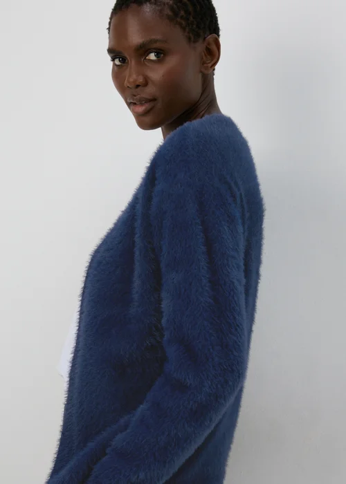 Navy Fluffy Cardigan - XS Image 3