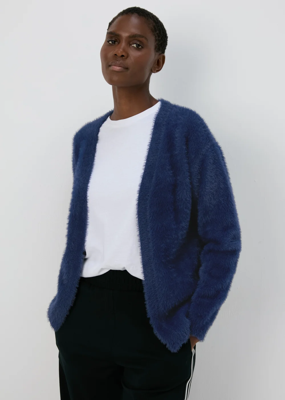 Navy Fluffy Cardigan - XS Image 1