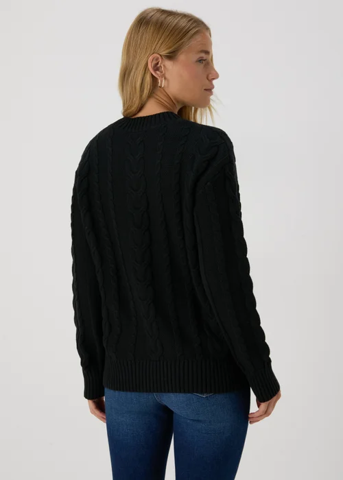 Black Cable Knit Jumper - XS Image 2