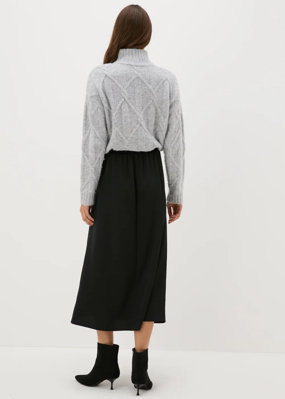 Black Satin Midaxi Slip Skirt - 8 Image 3