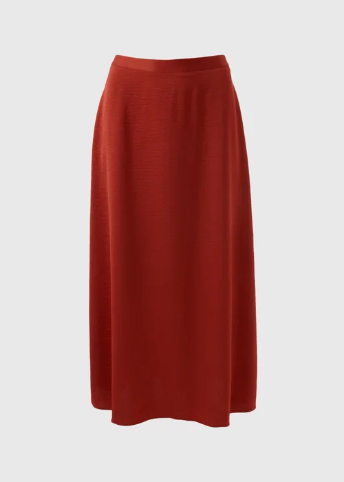 Burnt Orange Satin Midaxi Slip Skirt - 8 Image 4