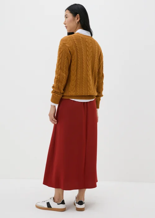 Burnt Orange Satin Midaxi Slip Skirt - 8 Image 2