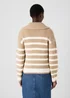 Beige Stripe Zip Knitted Cardigan - XS Image 2