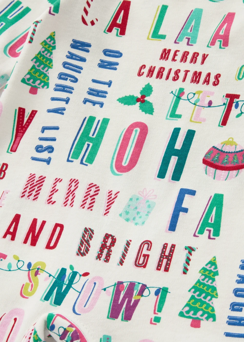 Baby White Christmas Wrapping Paper Sleepsuit (First size-18mths) - Age 0 - 3 Months Image 3