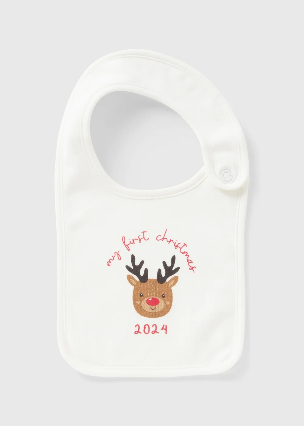 Baby Cream First Christmas Bib - One Size Image 1