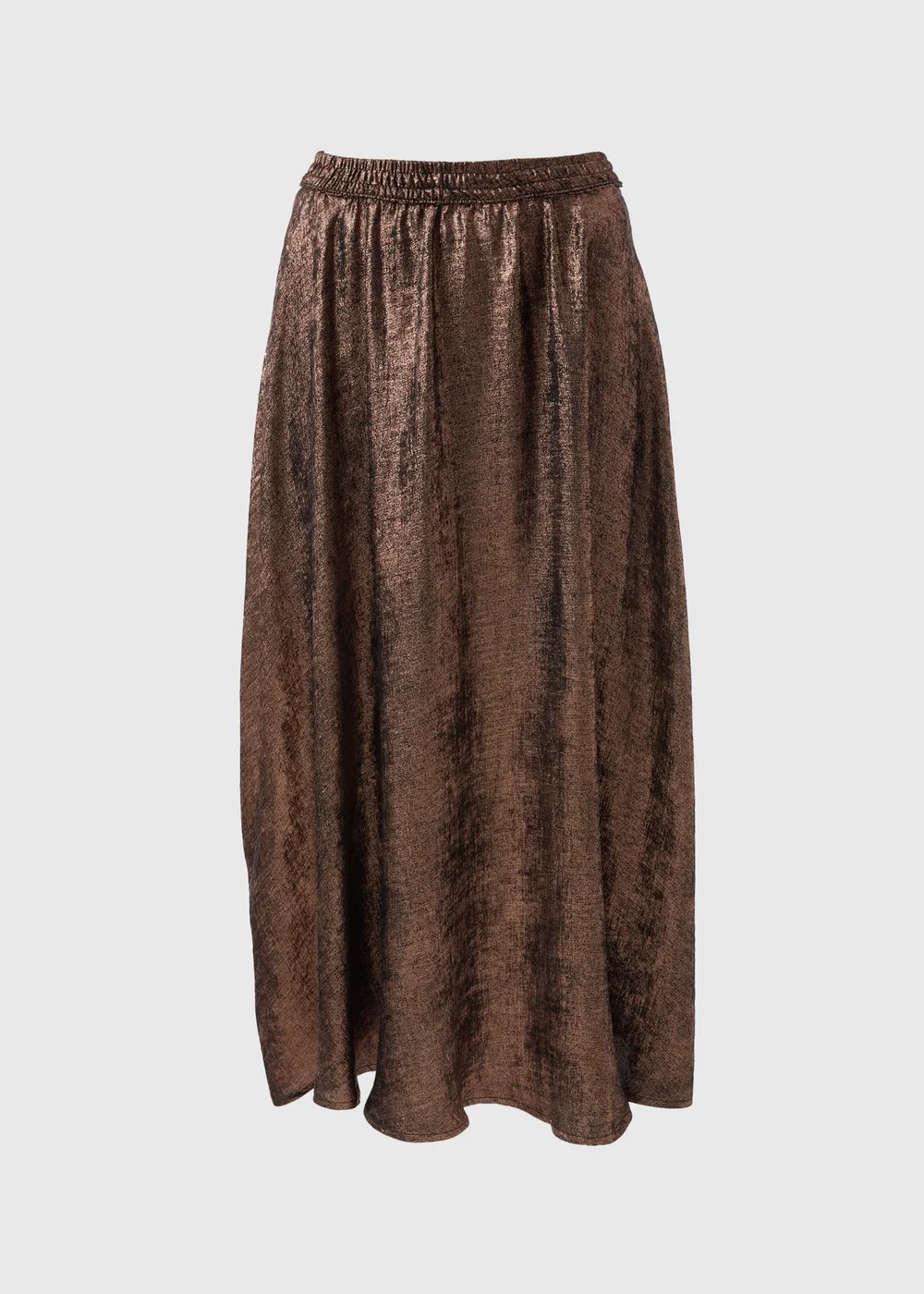 Bronze Metallic Midi Skirt - 8 Image 4