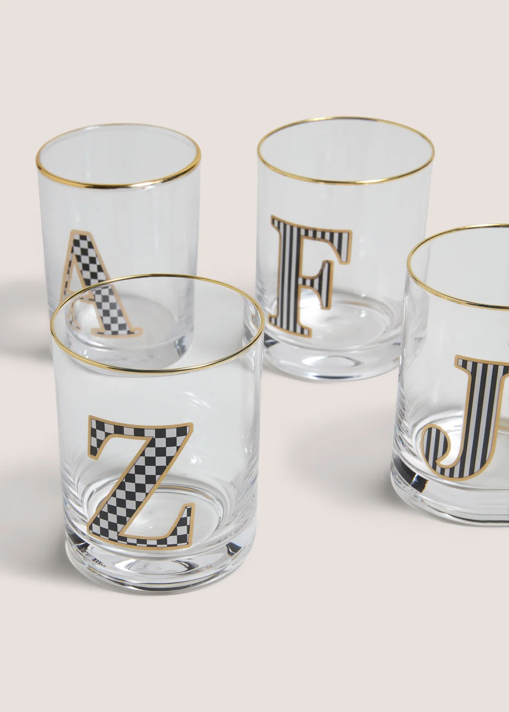 Gold Check Alphabet Glasses - S Image 2