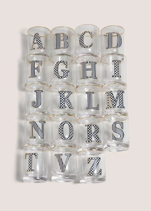 Gold Check Alphabet Glasses - S Image 1