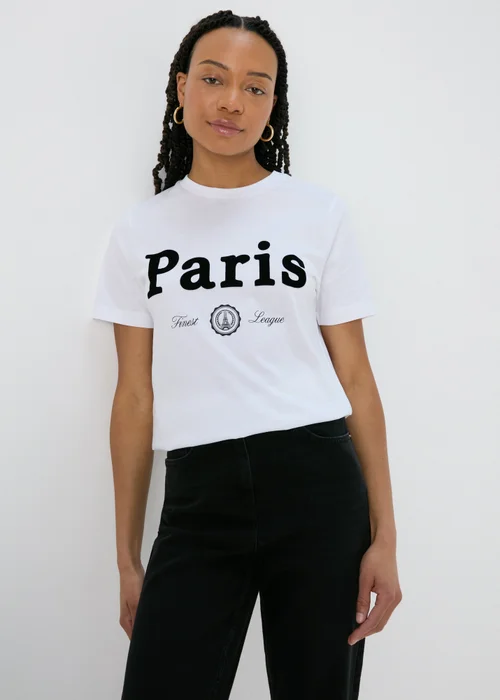 White Paris T-Shirt - Size 8 Image 1