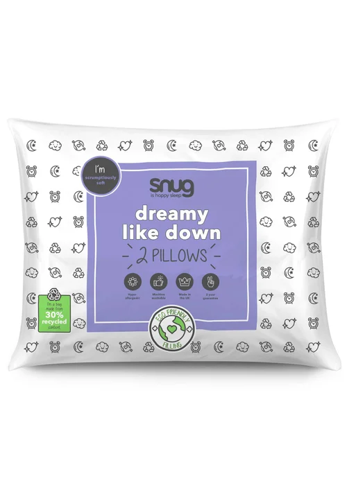 Snug 2 Pack Dreamy Like Down Pillows Image 1