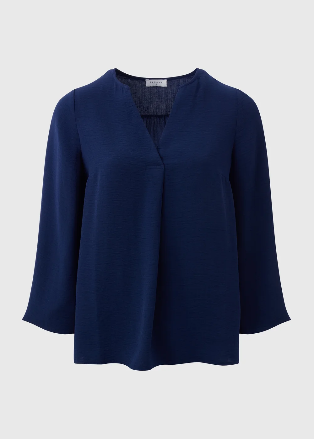Navy V-Neck Blouse - 8 Image 4