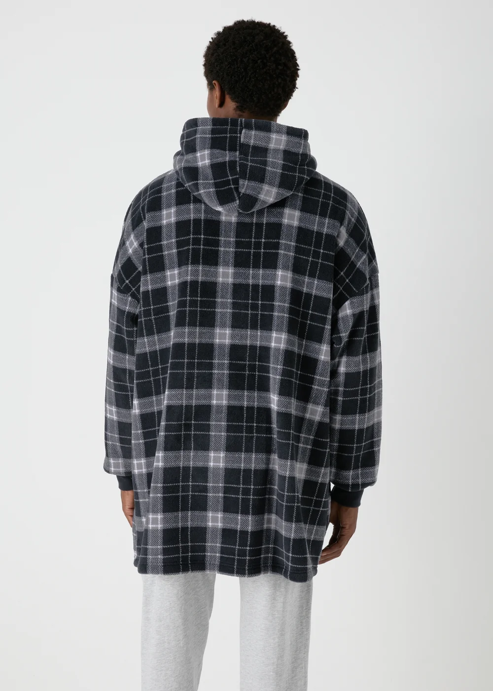 Grey Check Winter Snuggle Hoodie - Extra small Image 2