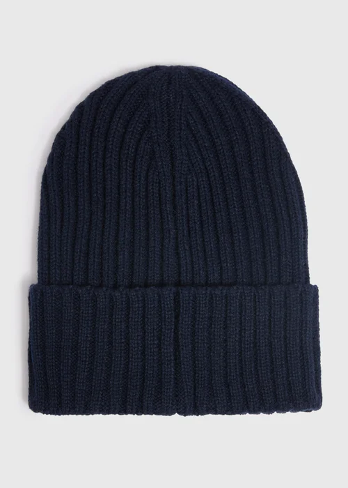 Navy Thick Ribbed Essential Beanie - One Size Image 1