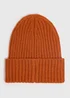 Rust Thick Ribbed Essential Beanie - One Size Image 1