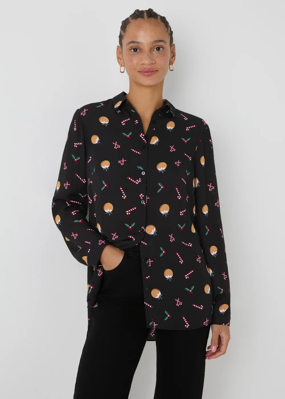 Black Christmas Pudding Shirt - 8 Image 1