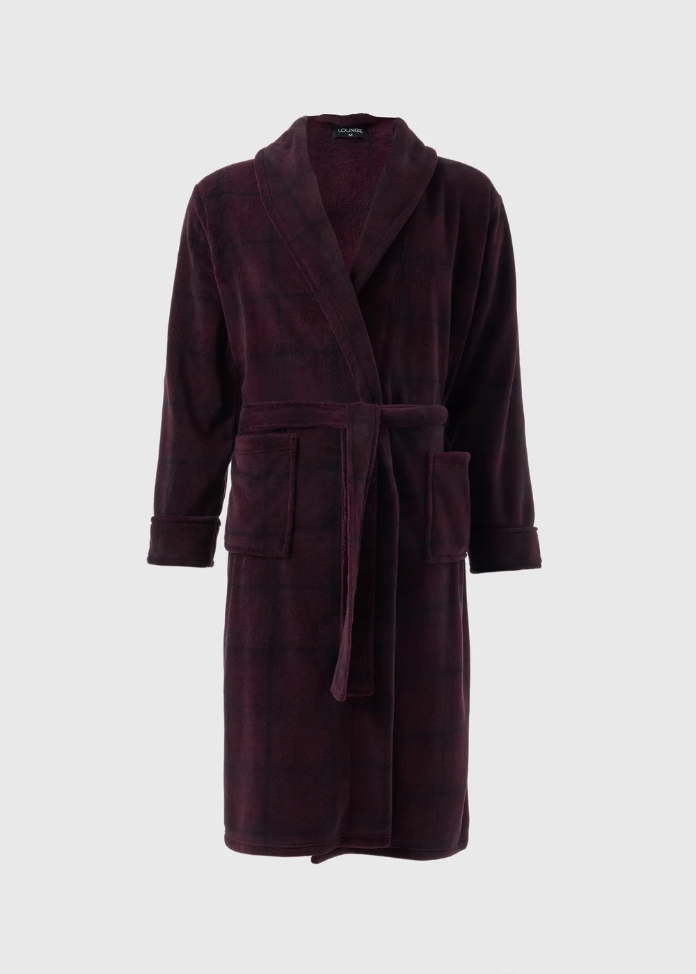 Burgundy Check Dressing Gown - Small Burgundy Check Dressing Gown - Small