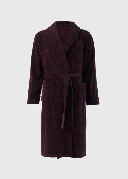 Burgundy Check Dressing Gown - Small Image 3