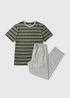 Khaki Stripe Pyjama Set - Extra small Image 3