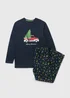 Navy Winter Scene Pyjama Set - Small Image 3